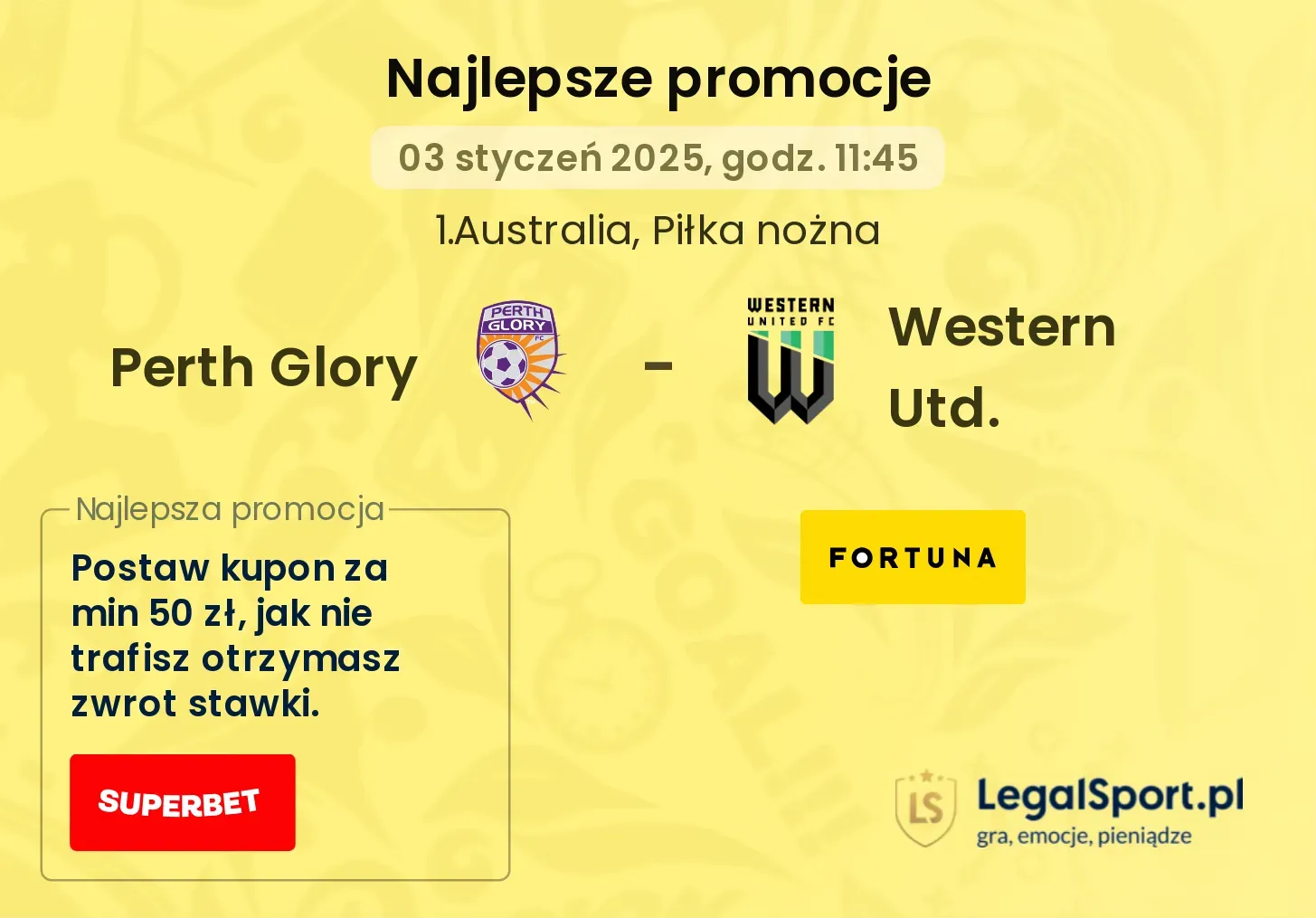 Perth Glory - Western Utd. promocje bonusy na mecz