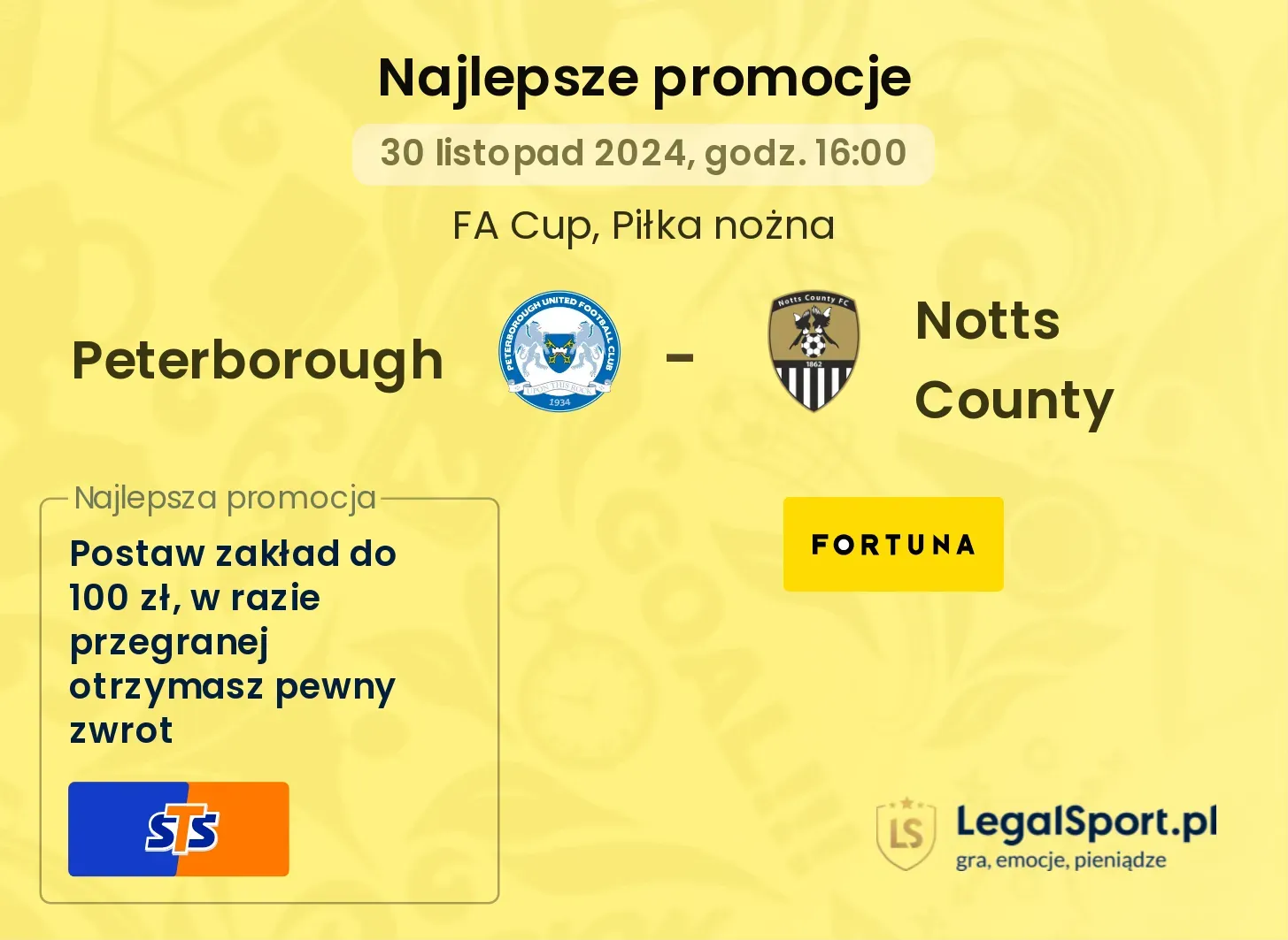 Peterborough - Notts County promocje bonusy na mecz