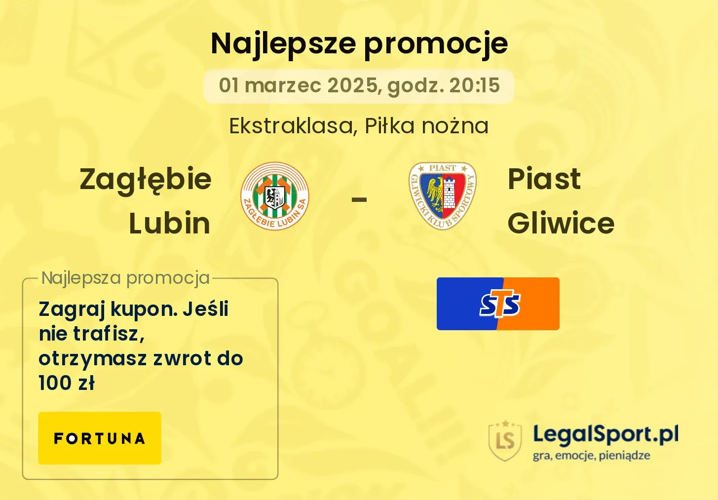 Zagłębie Lubin - Piast Gliwice promocje u bukmacherów