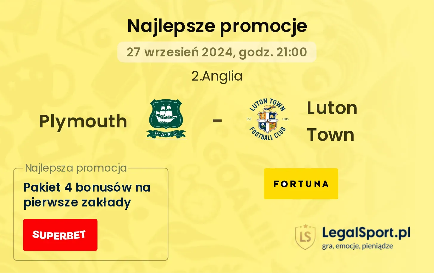 Plymouth - Luton Town promocje bonusy na mecz