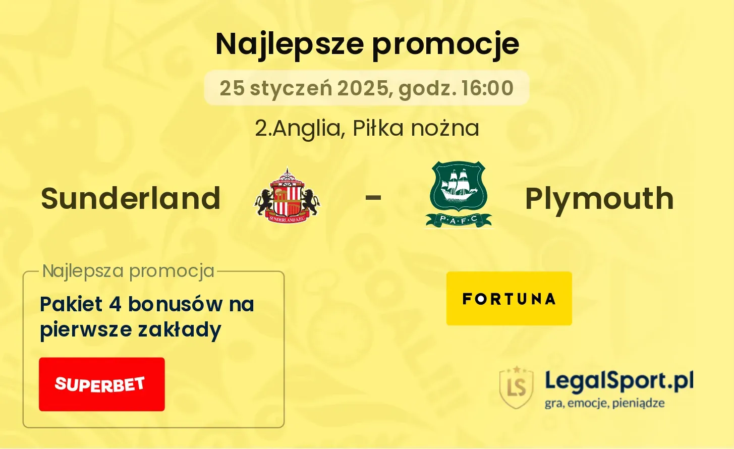 Sunderland - Plymouth promocje bukmacherskie