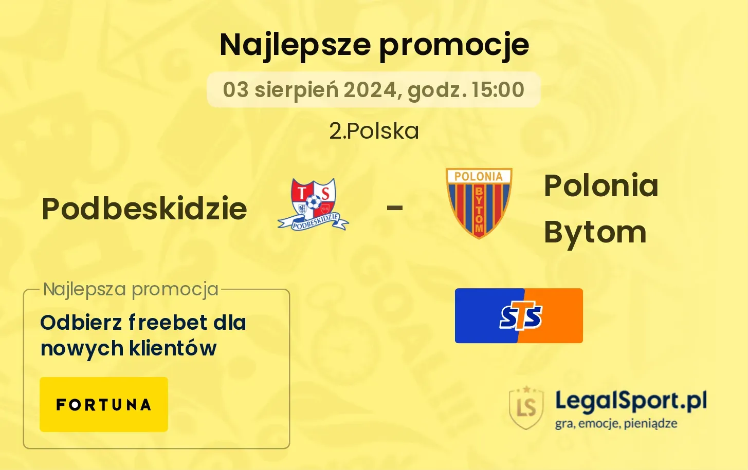 Podbeskidzie - Polonia Bytom promocje bonusy na mecz