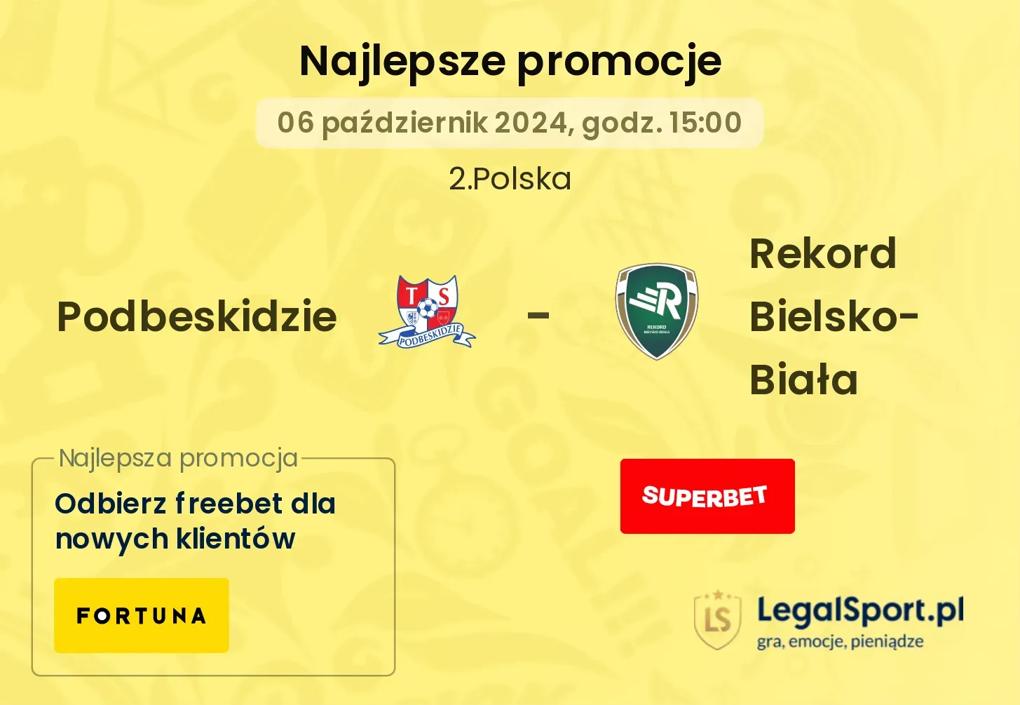 Podbeskidzie - Rekord Bielsko-Biała promocje u bukmacherów 06.10, 15:00