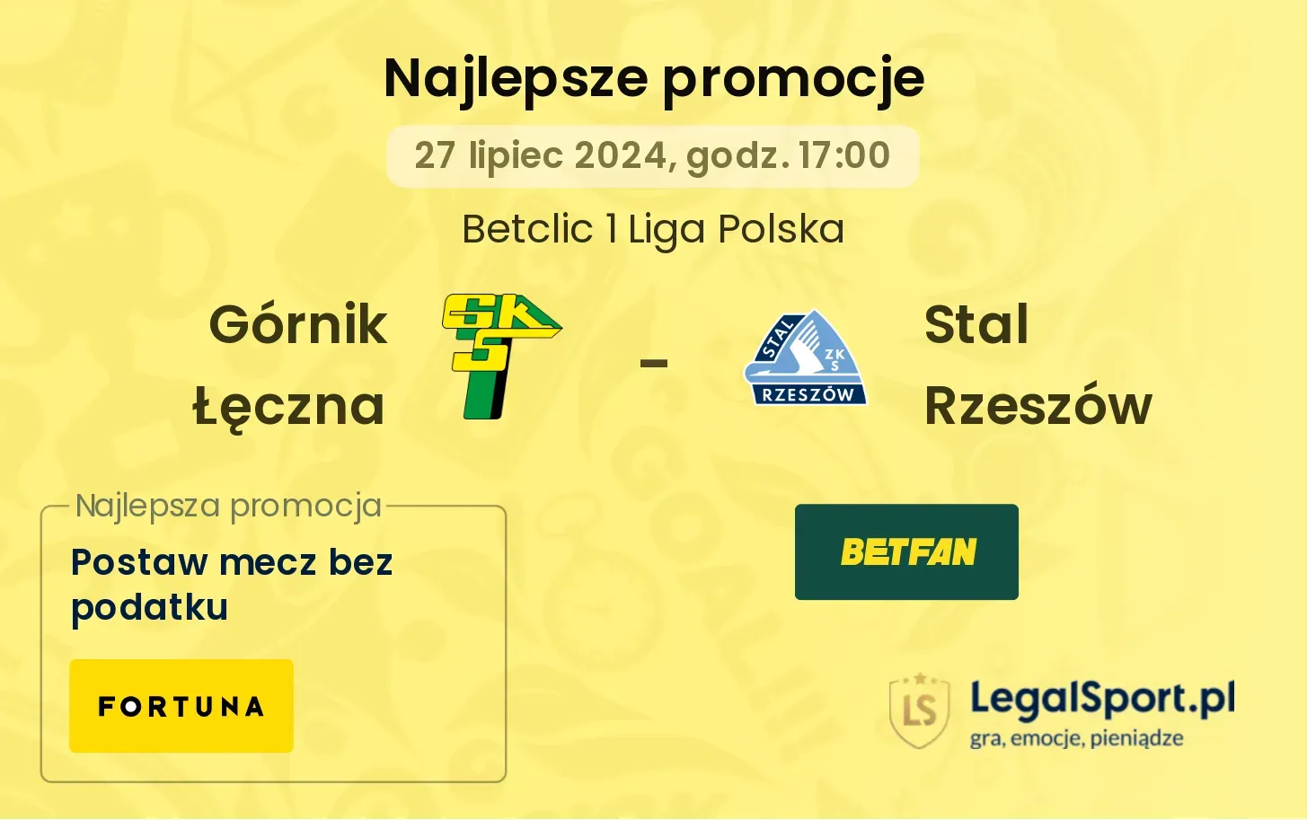 Górnik Łęczna - Stal Rzeszów promocje bonusy na mecz