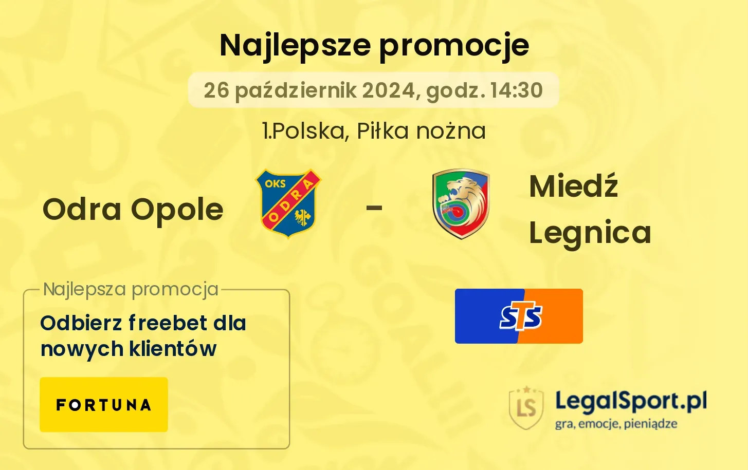 Odra Opole - Miedź Legnica promocje bonusy na mecz