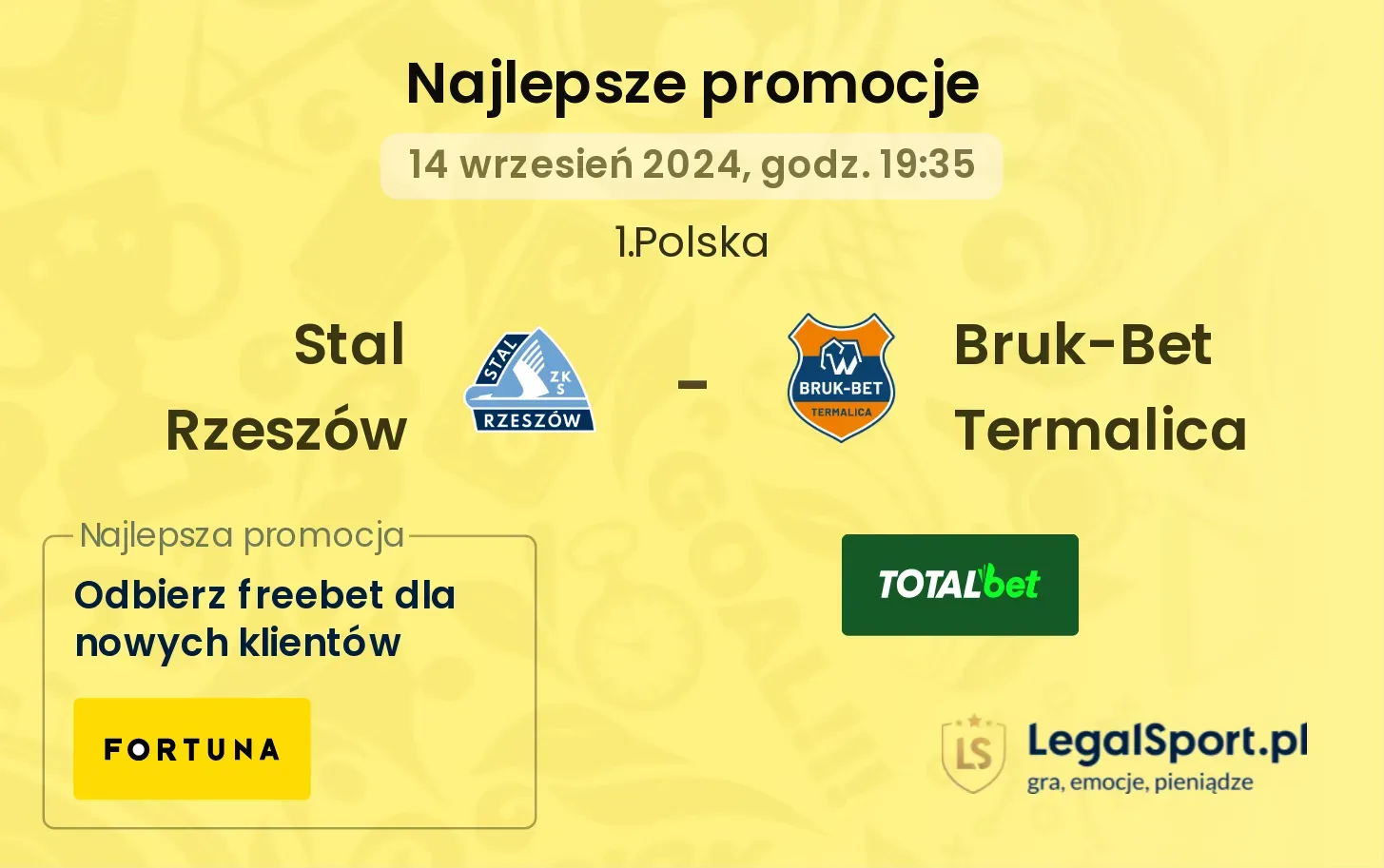 Stal Rzeszów - Bruk-Bet Termalica promocje bonusy na mecz