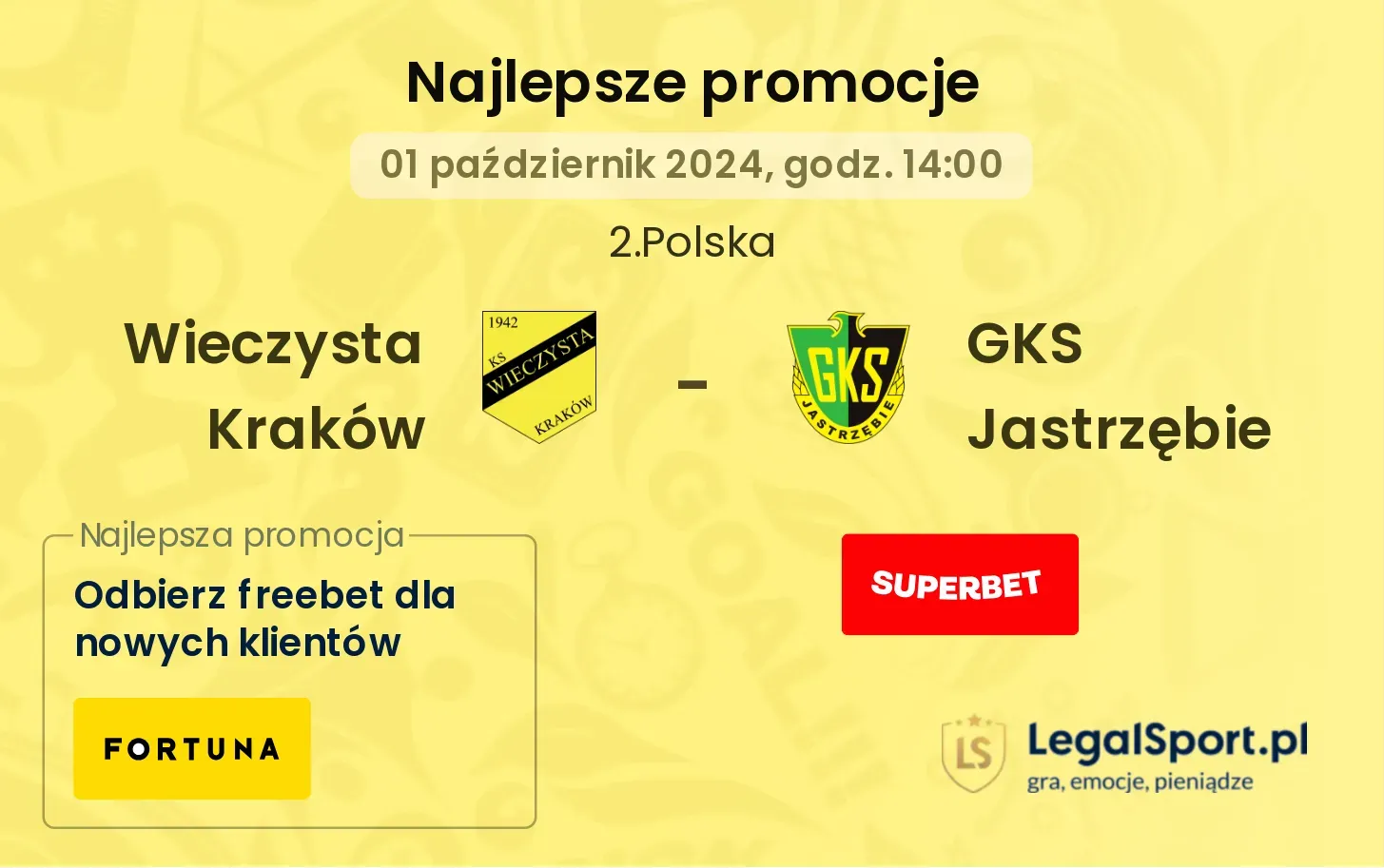 Wieczysta Kraków - GKS Jastrzębie promocje bonusy na mecz