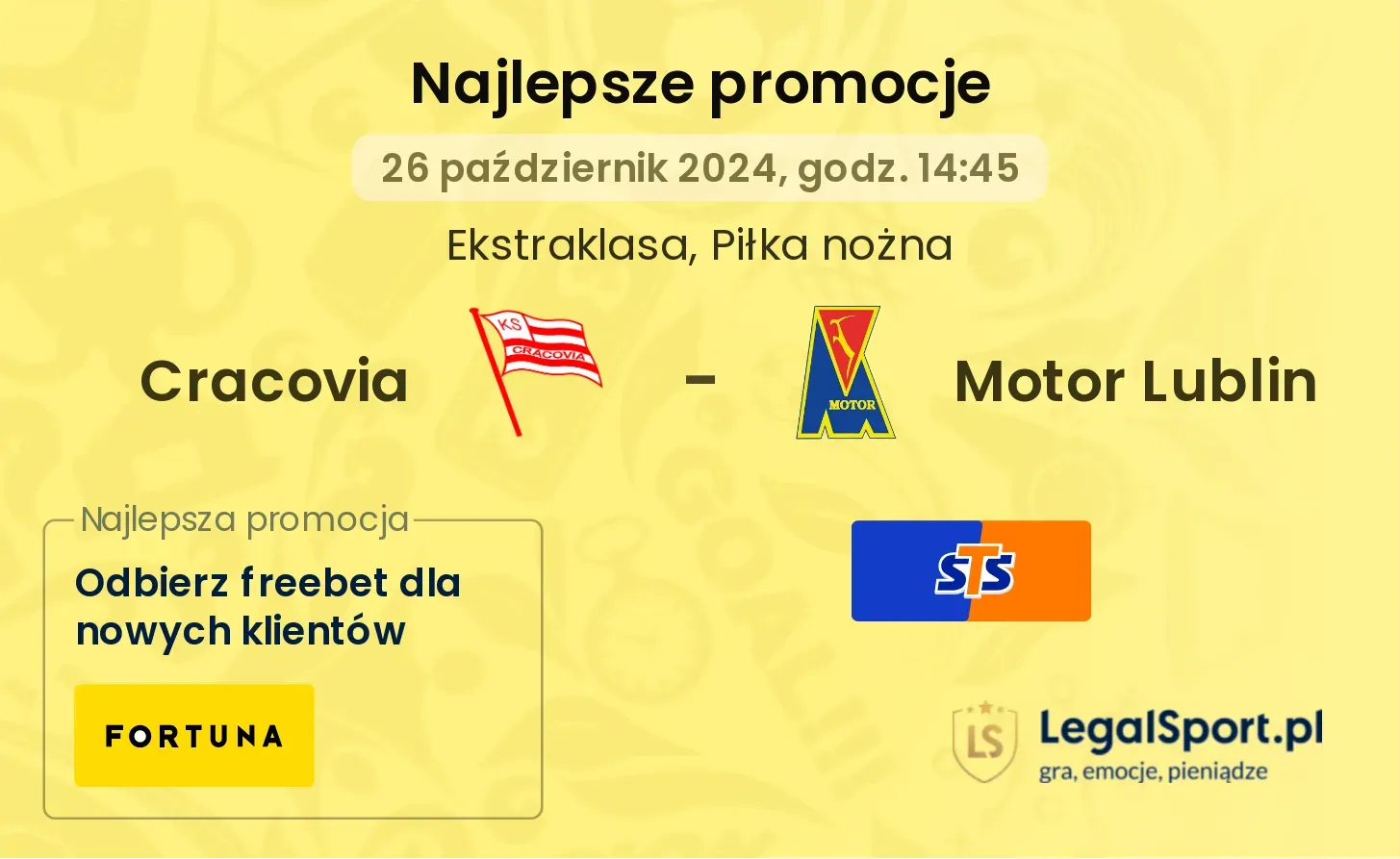 Cracovia - Motor Lublin promocje bonusy na mecz