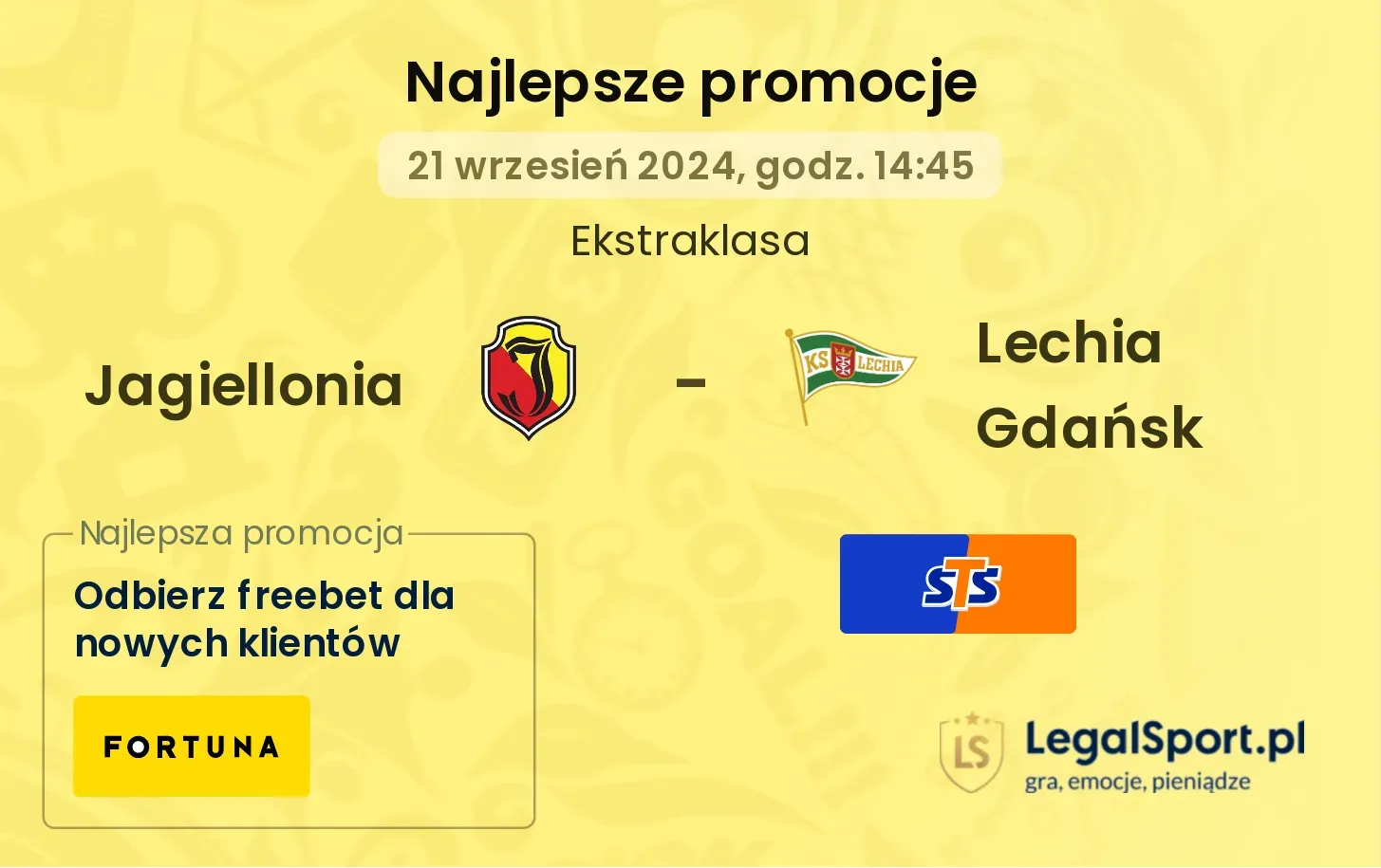 Jagiellonia - Lechia Gdańsk promocje bonusy na mecz