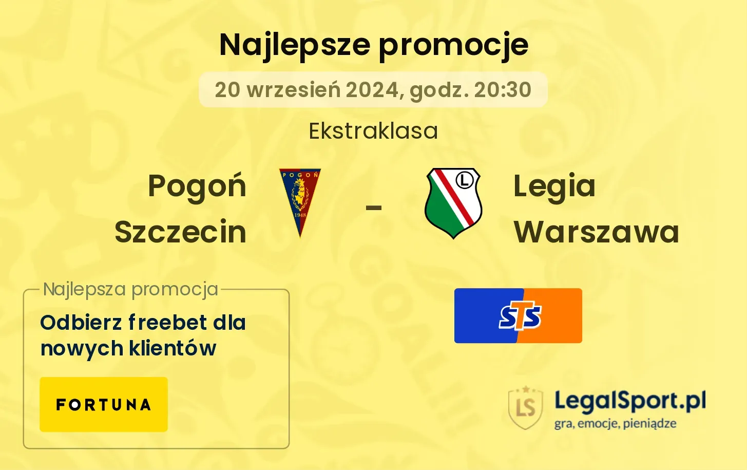 Pogoń Szczecin - Legia Warszawa promocje bonusy na mecz