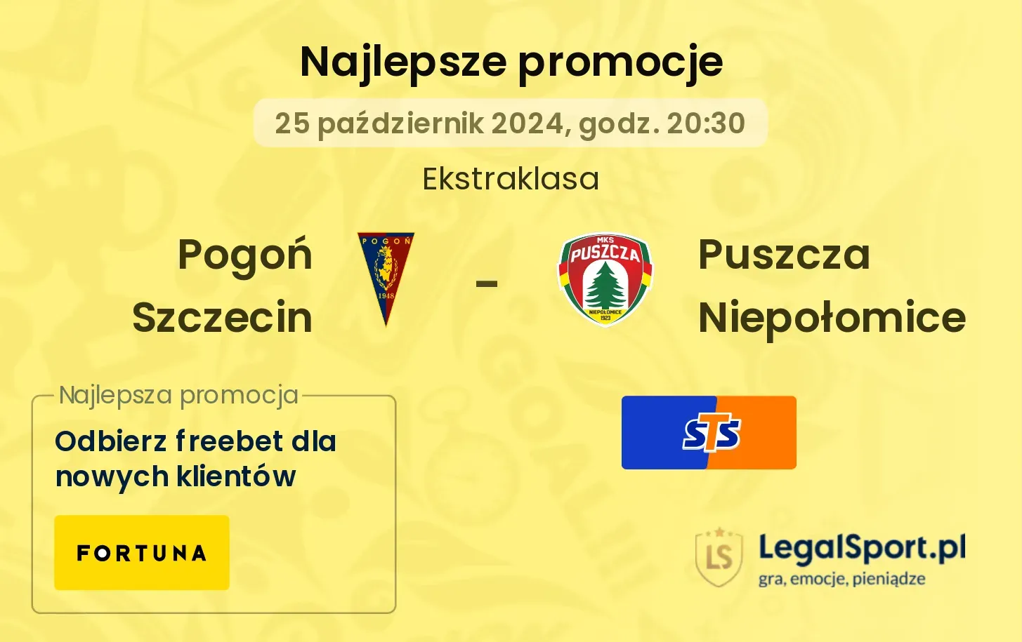 Pogoń Szczecin - Puszcza Niepołomice promocje bonusy na mecz