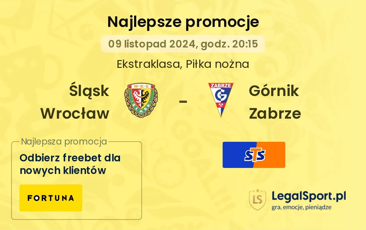 Śląsk Wrocław - Górnik Zabrze promocje bonusy na mecz