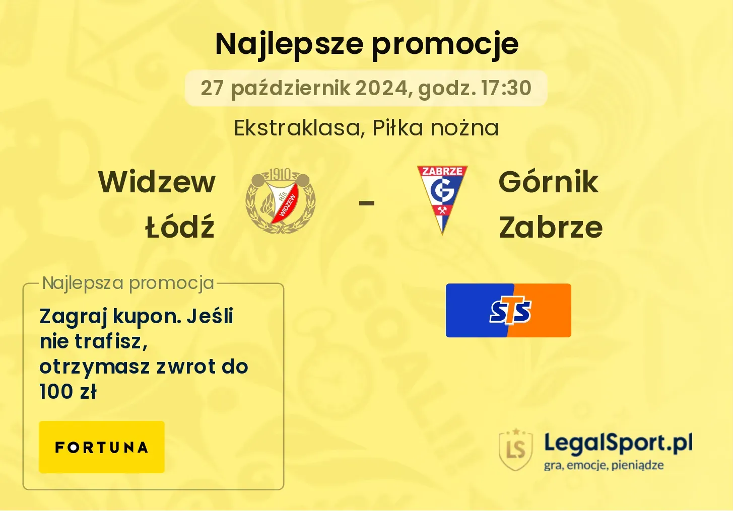 Widzew Łódź - Górnik Zabrze promocje bonusy na mecz