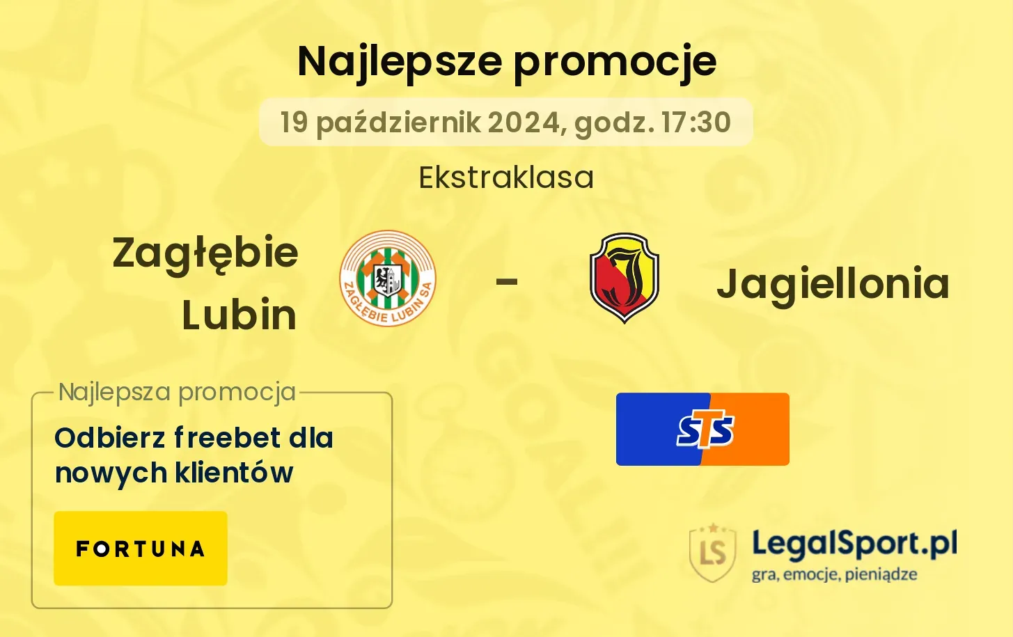 Zagłębie Lubin - Jagiellonia promocje bonusy na mecz