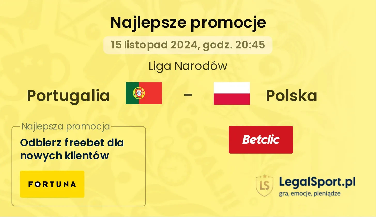 Portugalia - Polska promocje bonusy na mecz