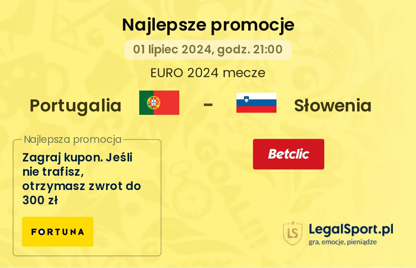 Portugalia - Słowenia promocje bonusy na mecz