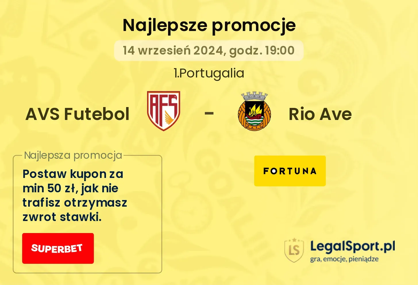 AVS Futebol - Rio Ave promocje bonusy na mecz