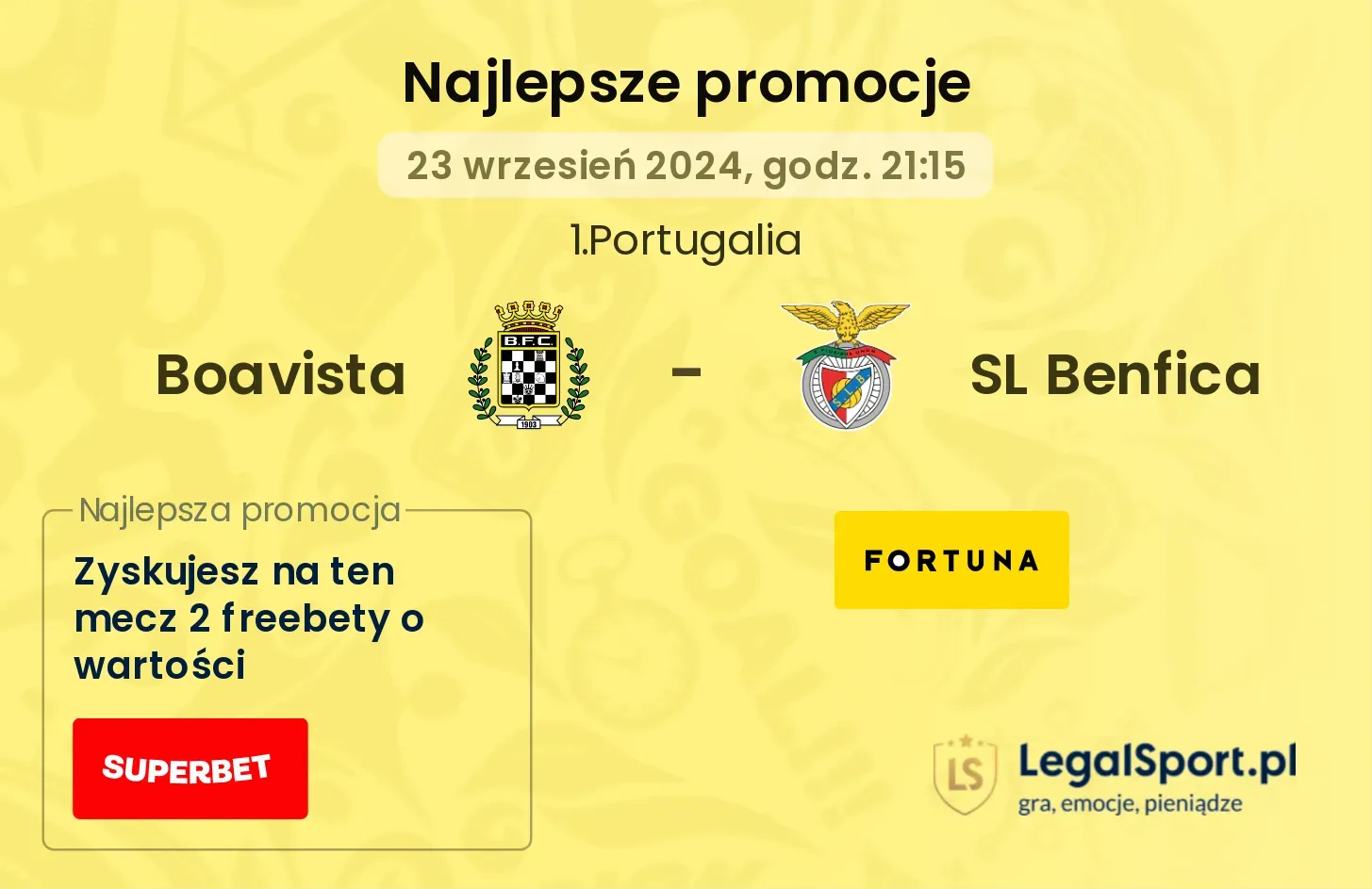 Boavista - SL Benfica promocje bonusy na mecz