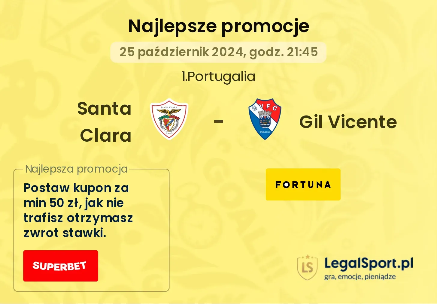 Santa Clara - Gil Vicente promocje bonusy na mecz