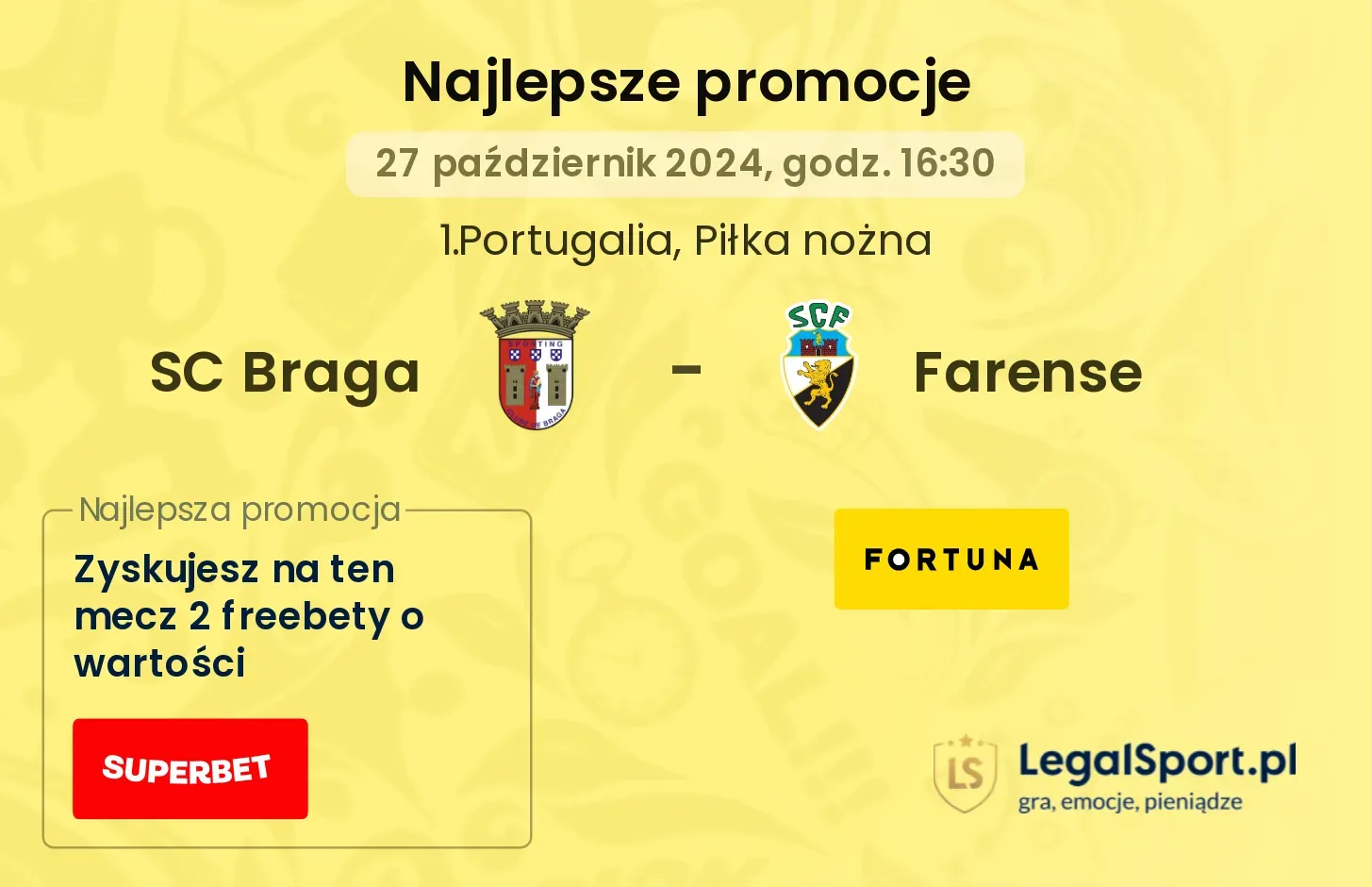 SC Braga - Farense promocje bonusy na mecz