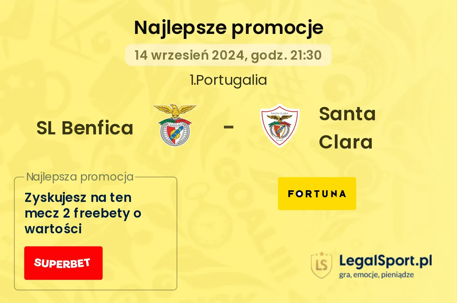 SL Benfica - Santa Clara promocje bonusy na mecz