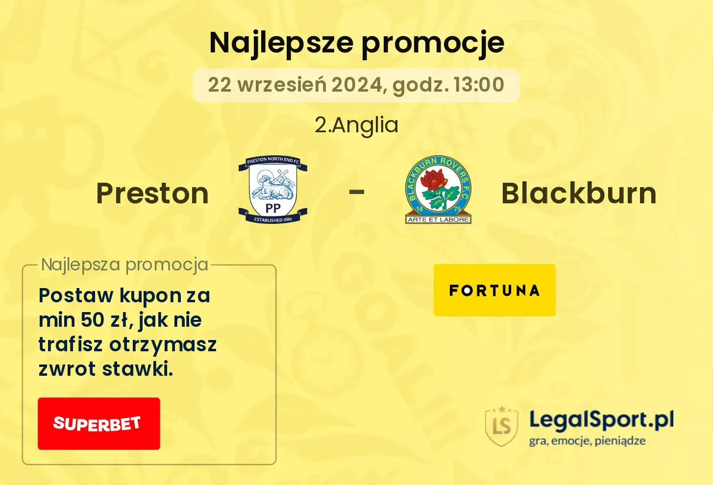 Preston - Blackburn promocje bonusy na mecz