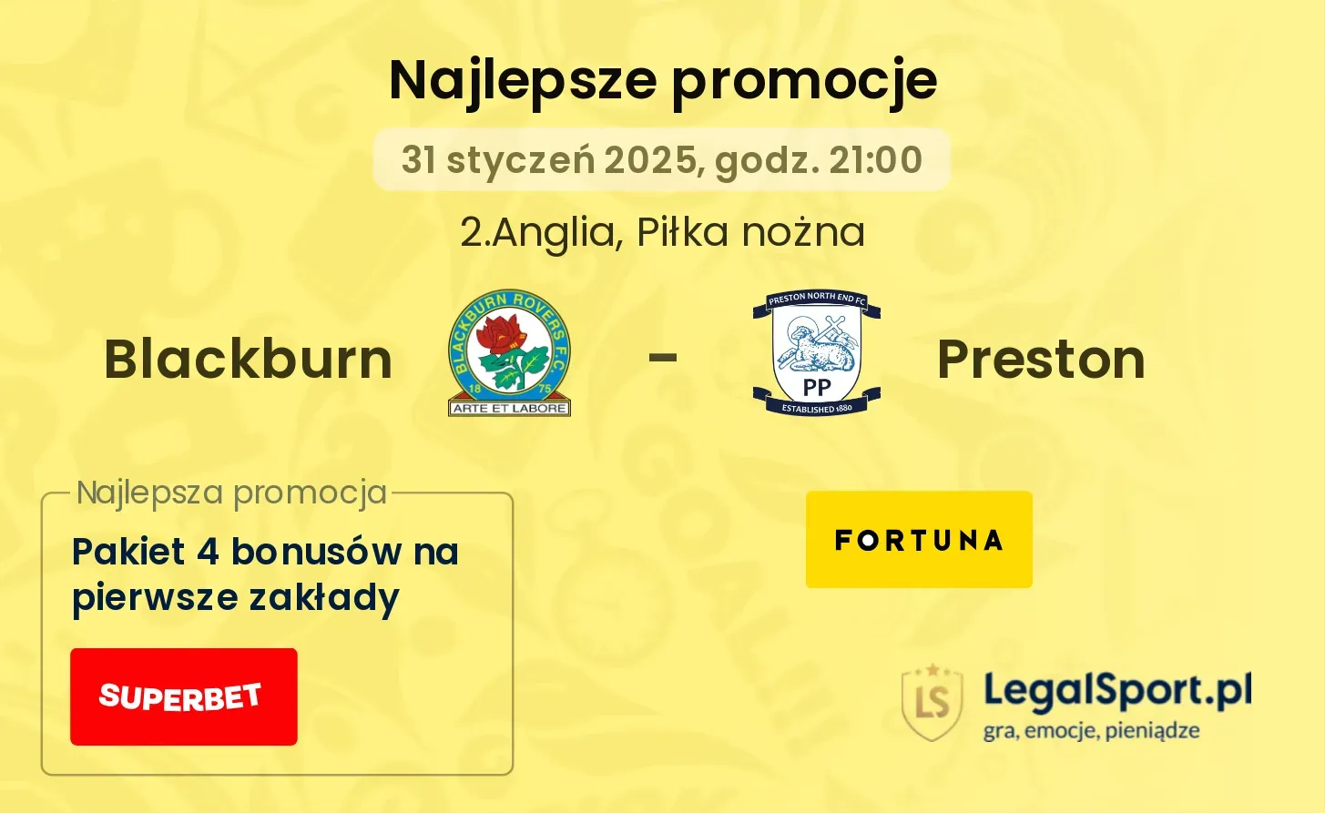 Blackburn - Preston promocje bukmacherskie