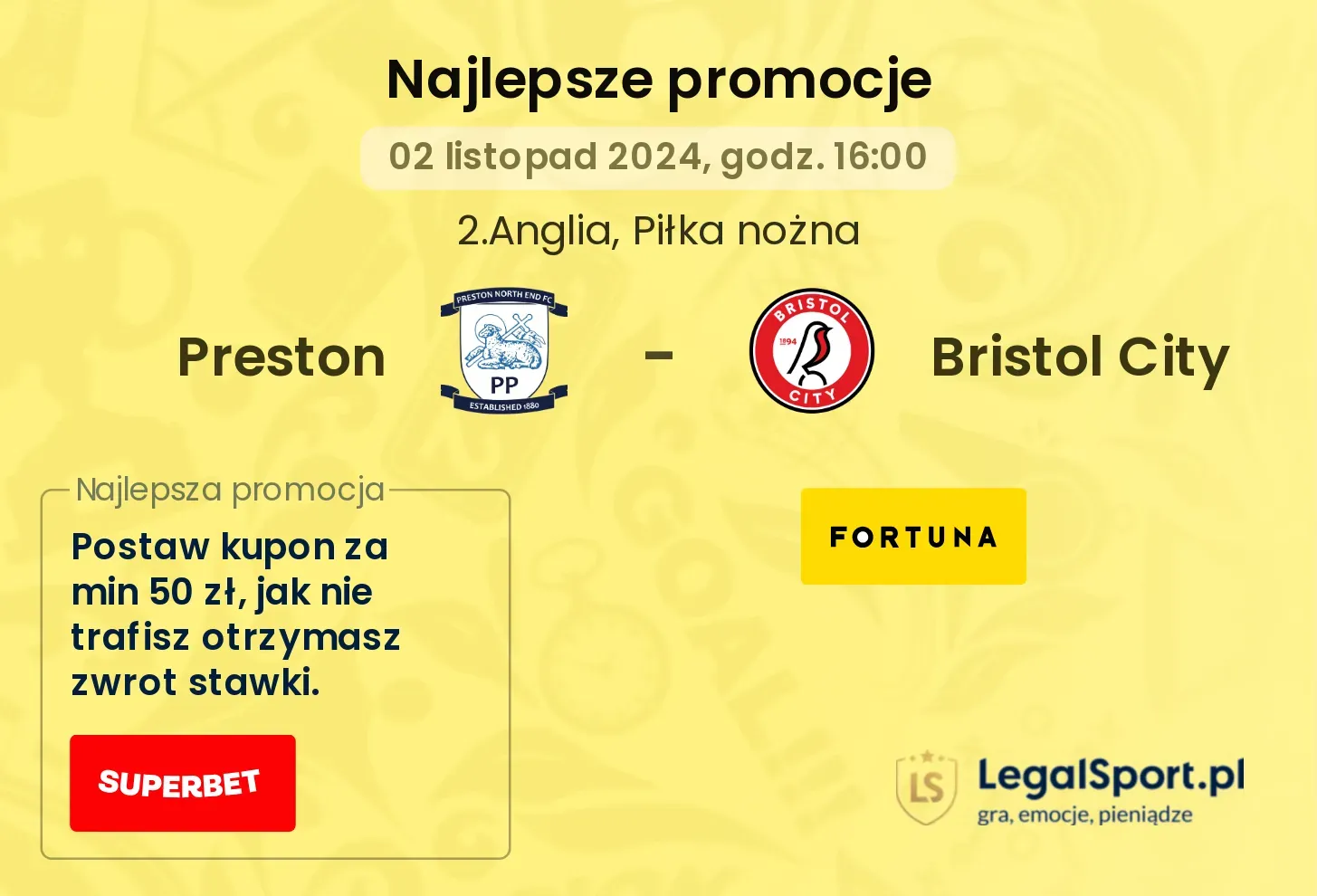 Preston - Bristol City promocje bonusy na mecz