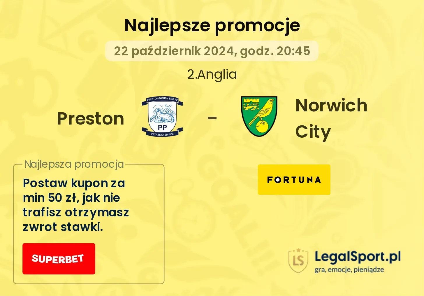 Preston - Norwich City promocje bonusy na mecz