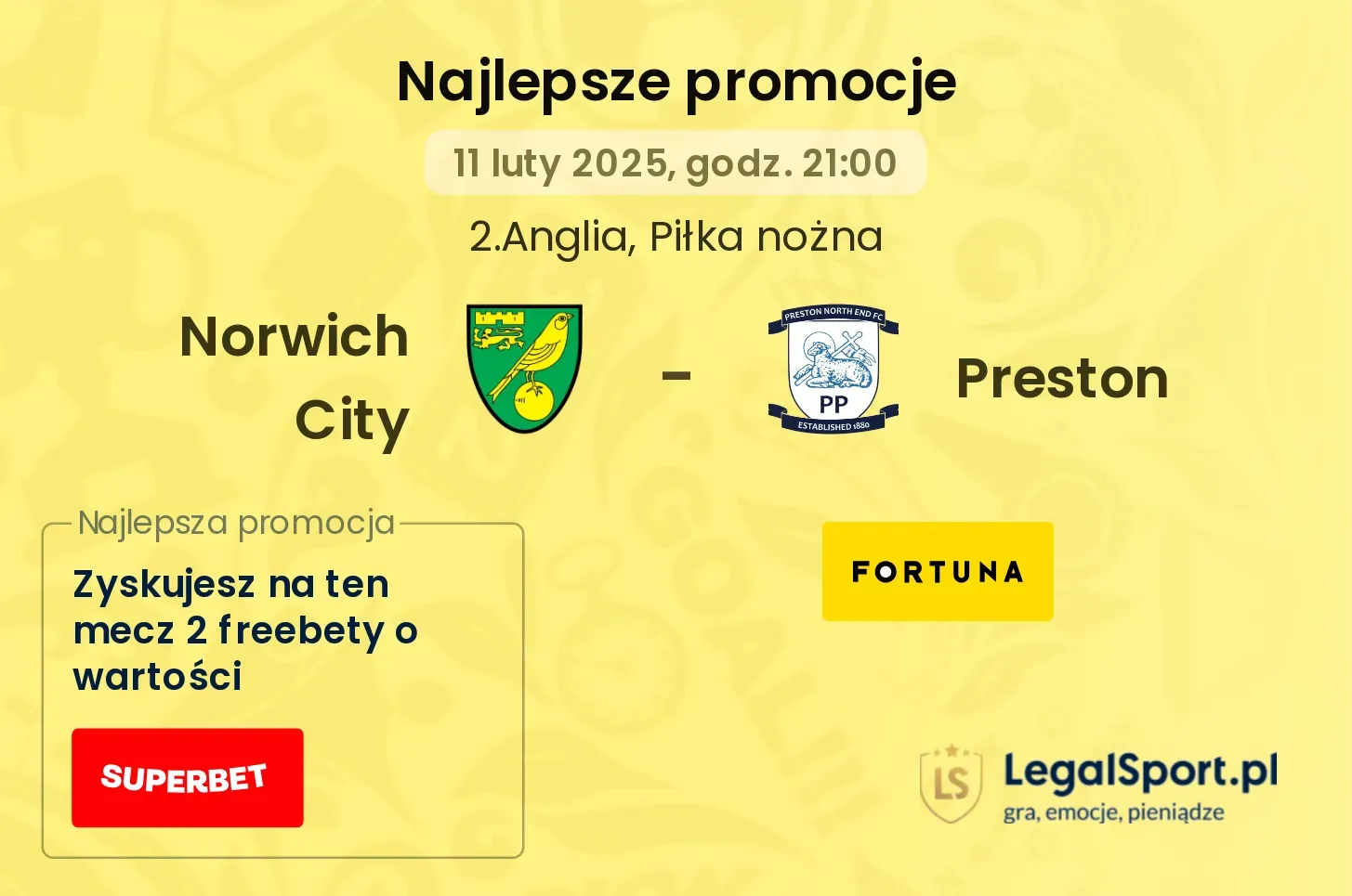 Norwich City - Preston promocje u bukmacherów