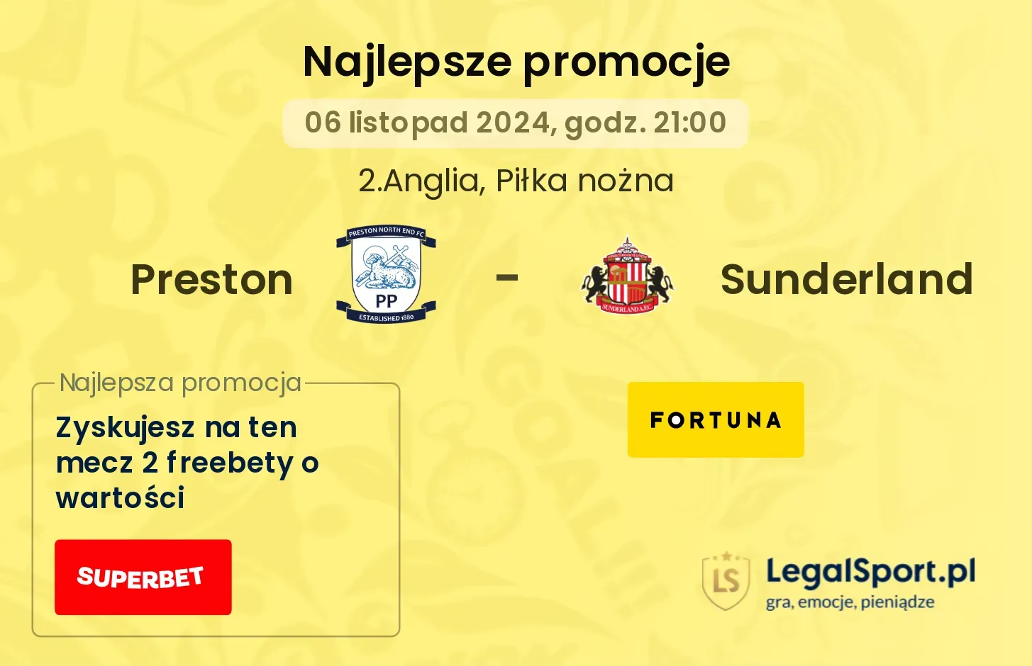 Preston - Sunderland promocje bonusy na mecz