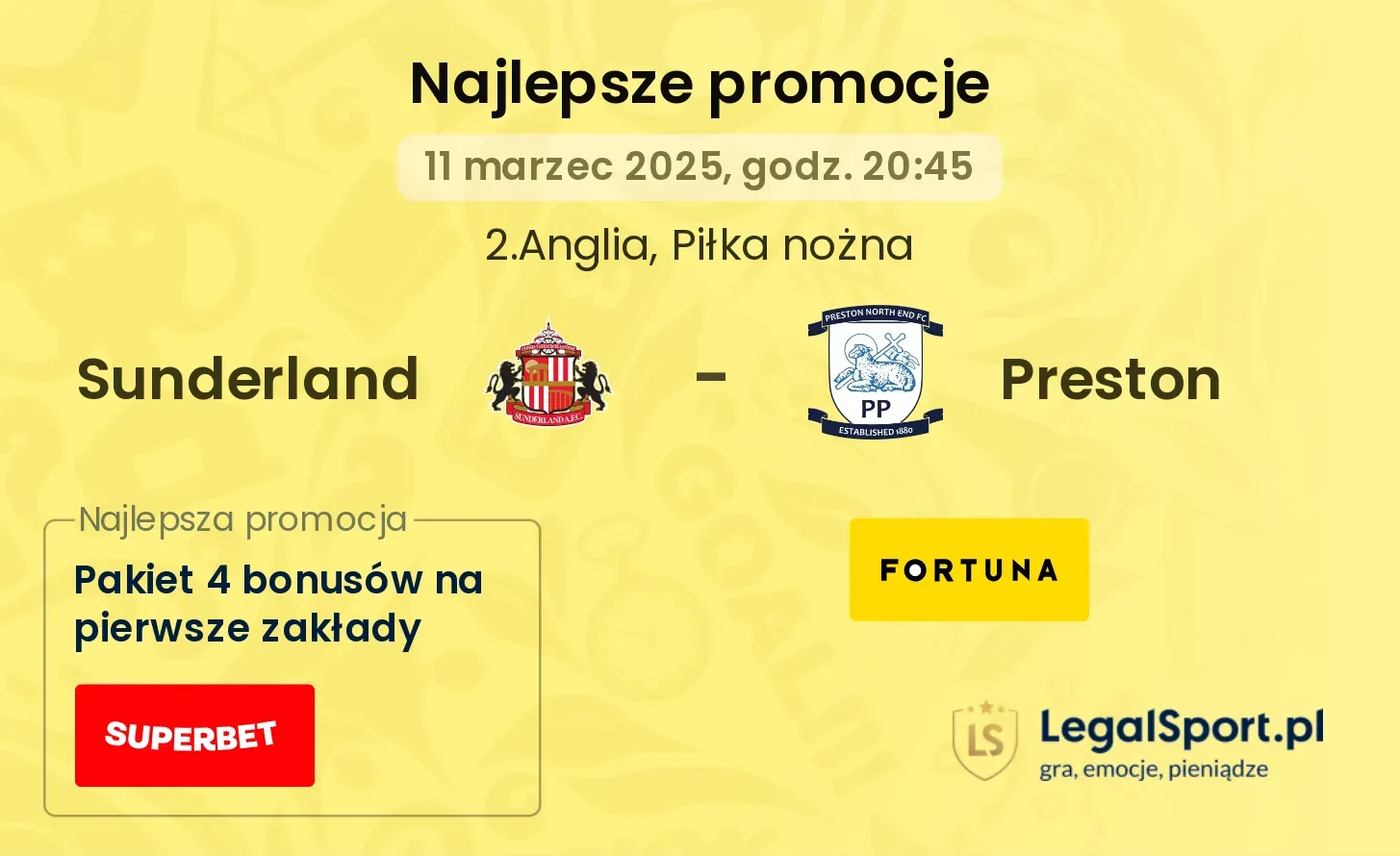 Sunderland - Preston promocje u bukmacherów