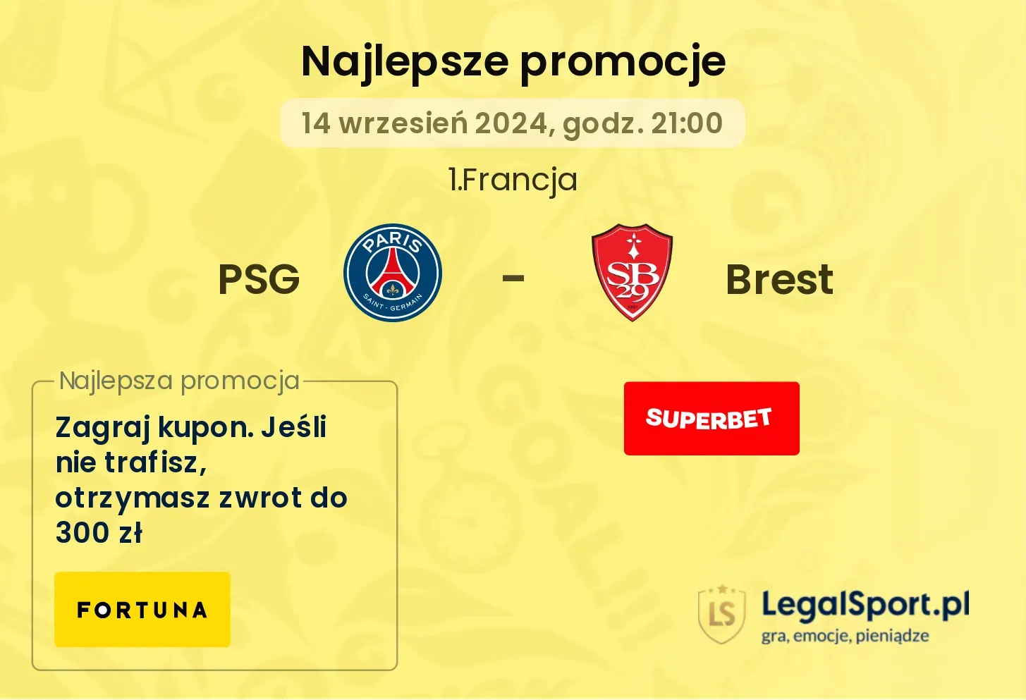 PSG - Brest promocje bonusy na mecz