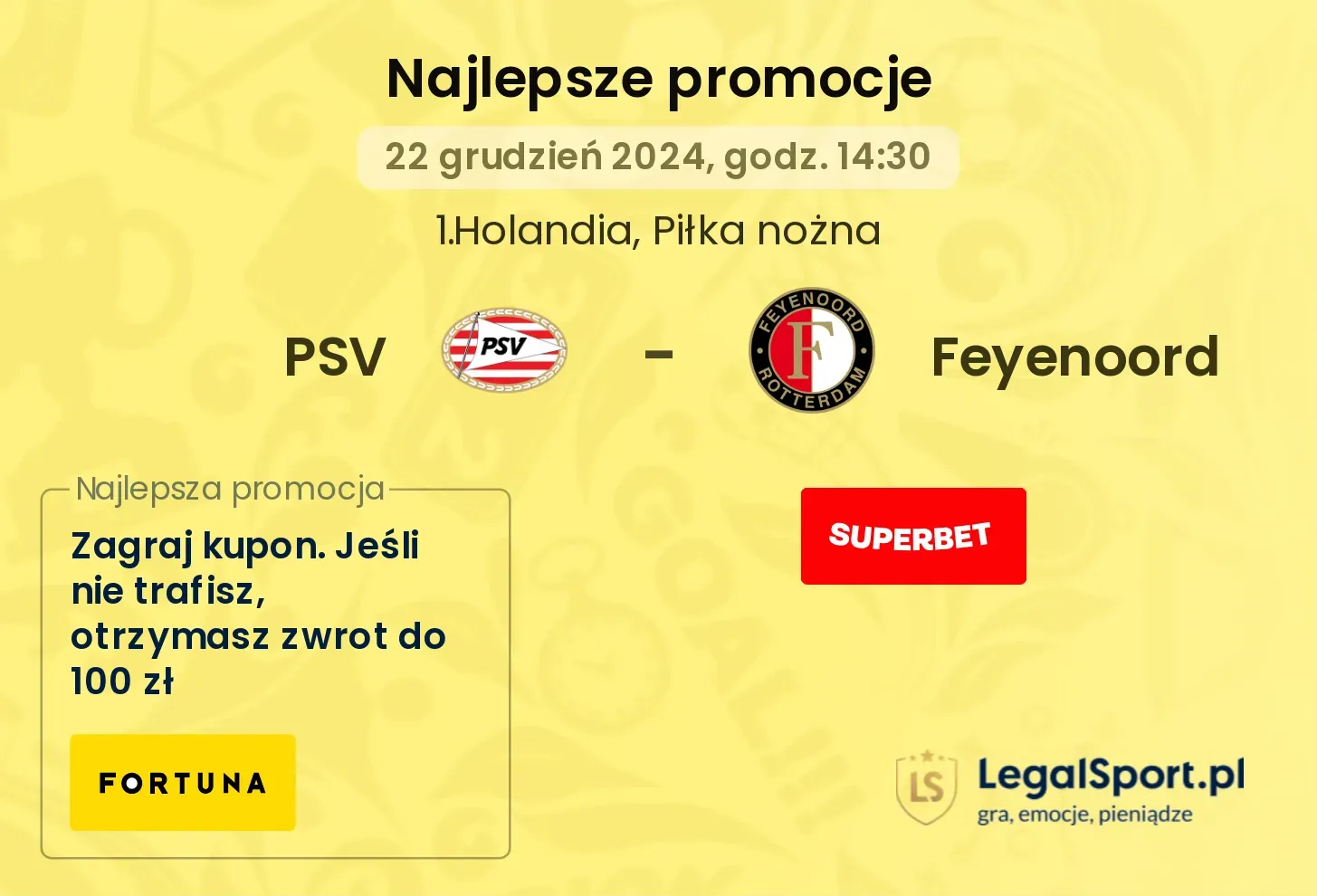 PSV - Feyenoord promocje bonusy na mecz