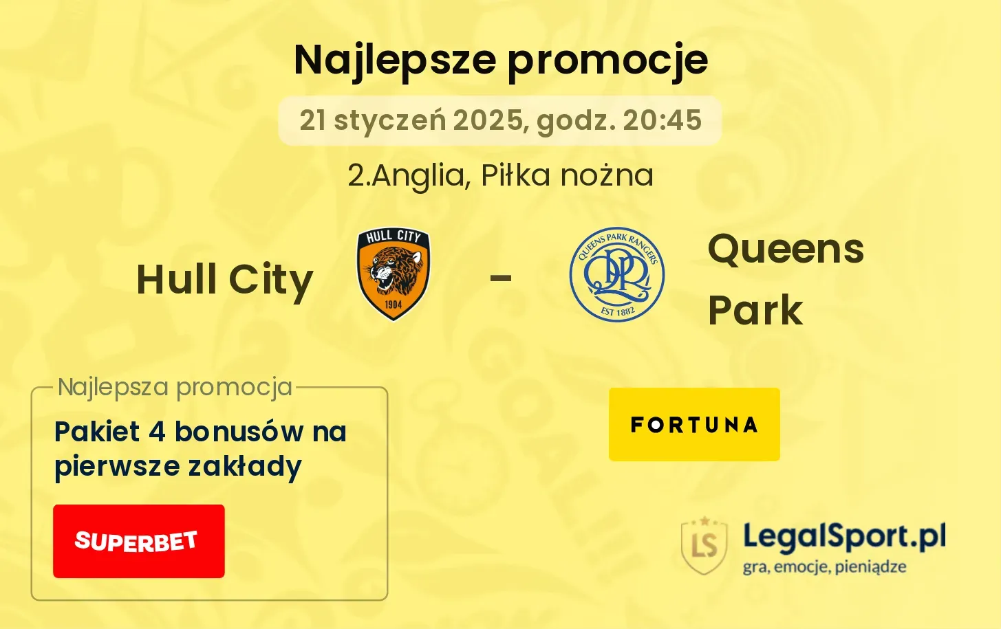 Hull City - Queens Park promocje u bukmacherów