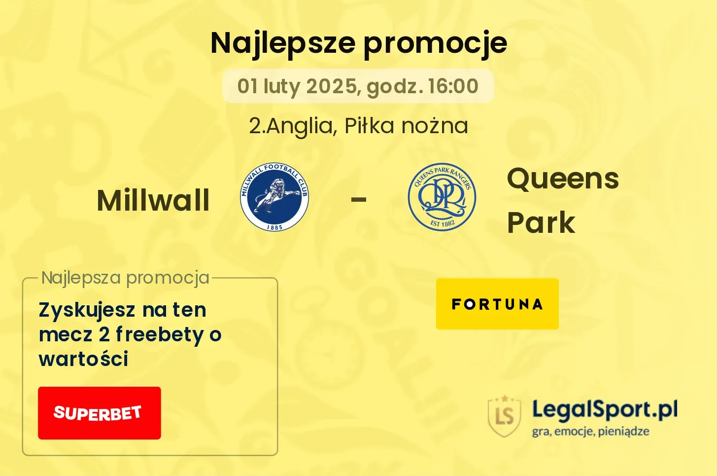 Millwall - Queens Park promocje u bukmacherów