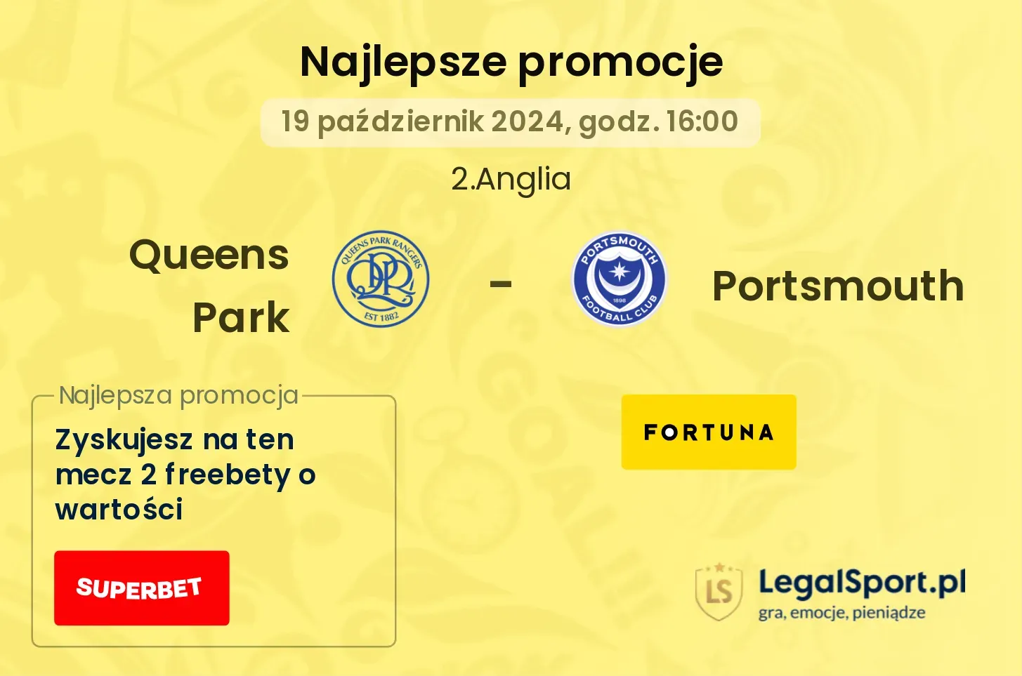 Queens Park - Portsmouth promocje bonusy na mecz