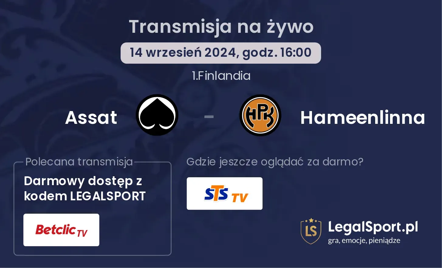 Assat - Hameenlinna transmisja na żywo