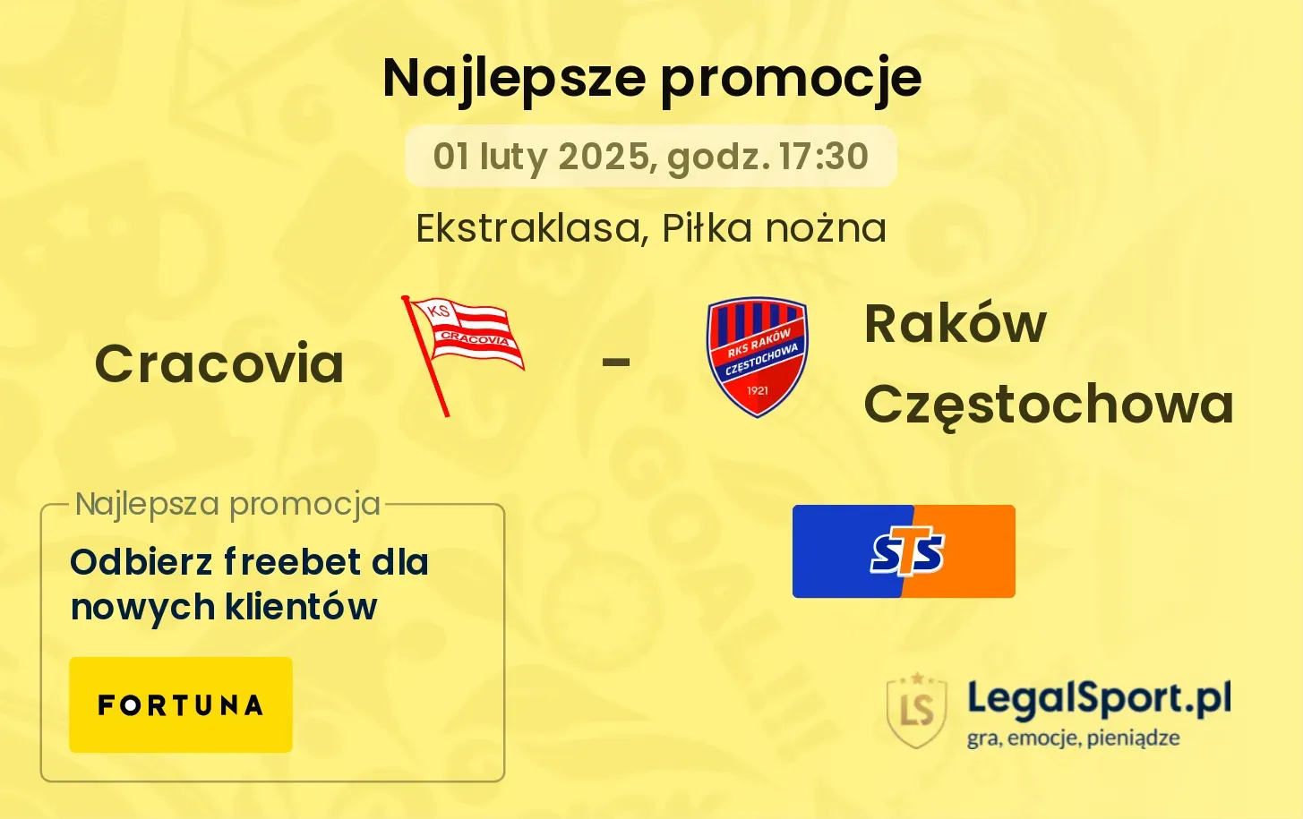 Cracovia - Raków Częstochowa promocje u bukmacherów