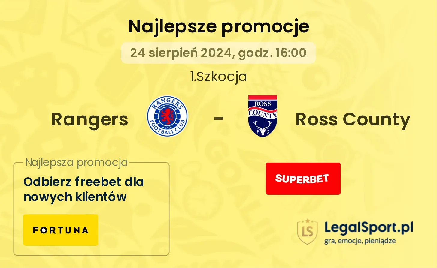 Rangers - Ross County promocje bonusy na mecz