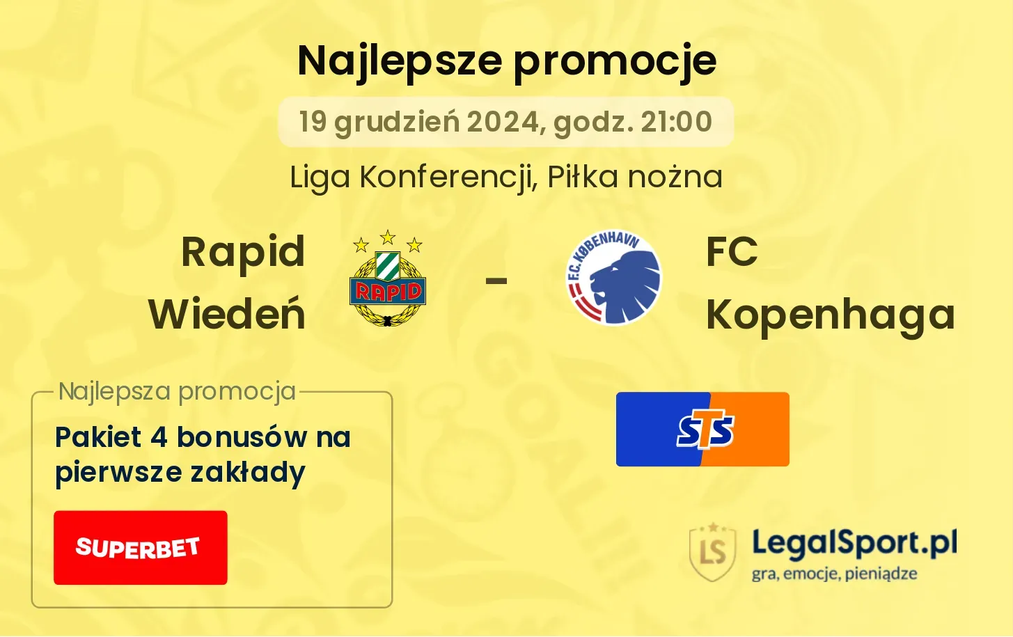 Rapid Wiedeń - FC Kopenhaga promocje bonusy na mecz