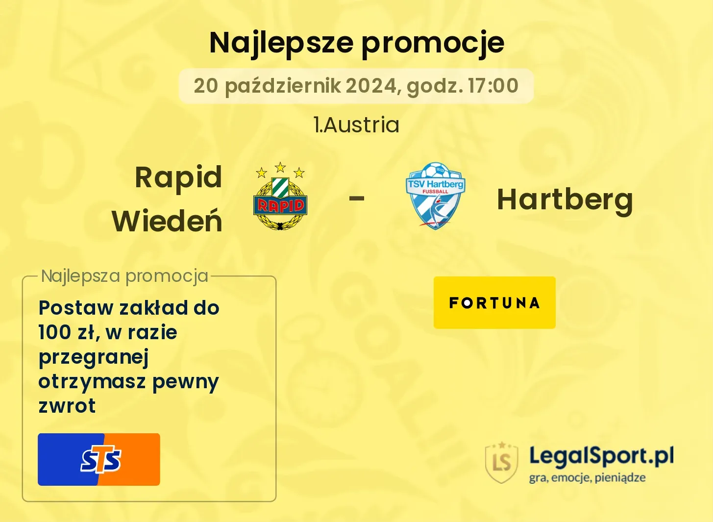 Rapid Wiedeń - Hartberg promocje bonusy na mecz