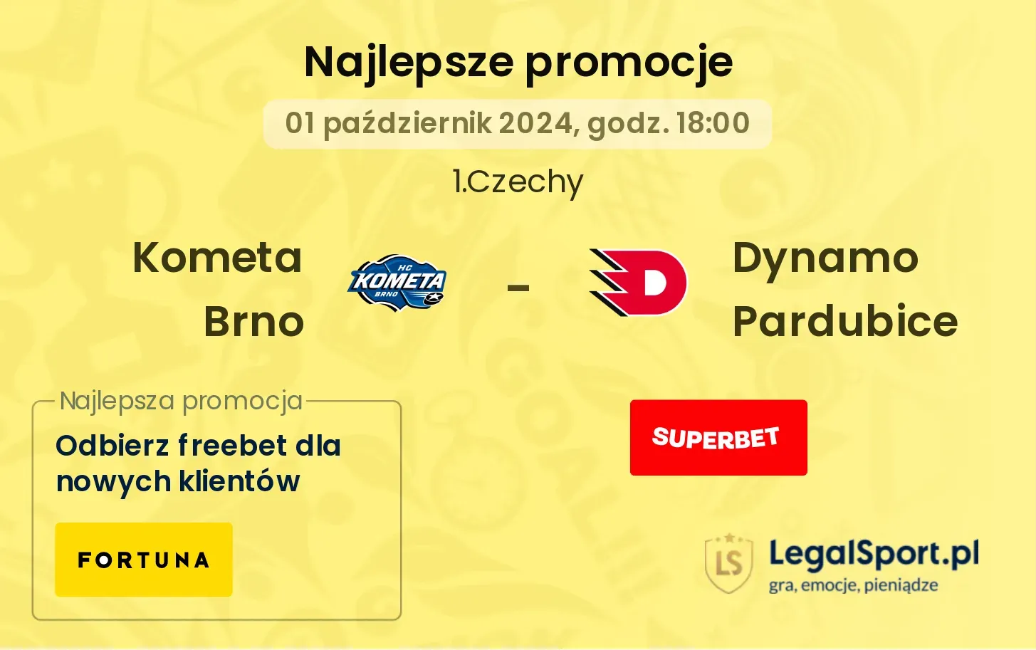 Kometa Brno - Dynamo Pardubice promocje bonusy na mecz