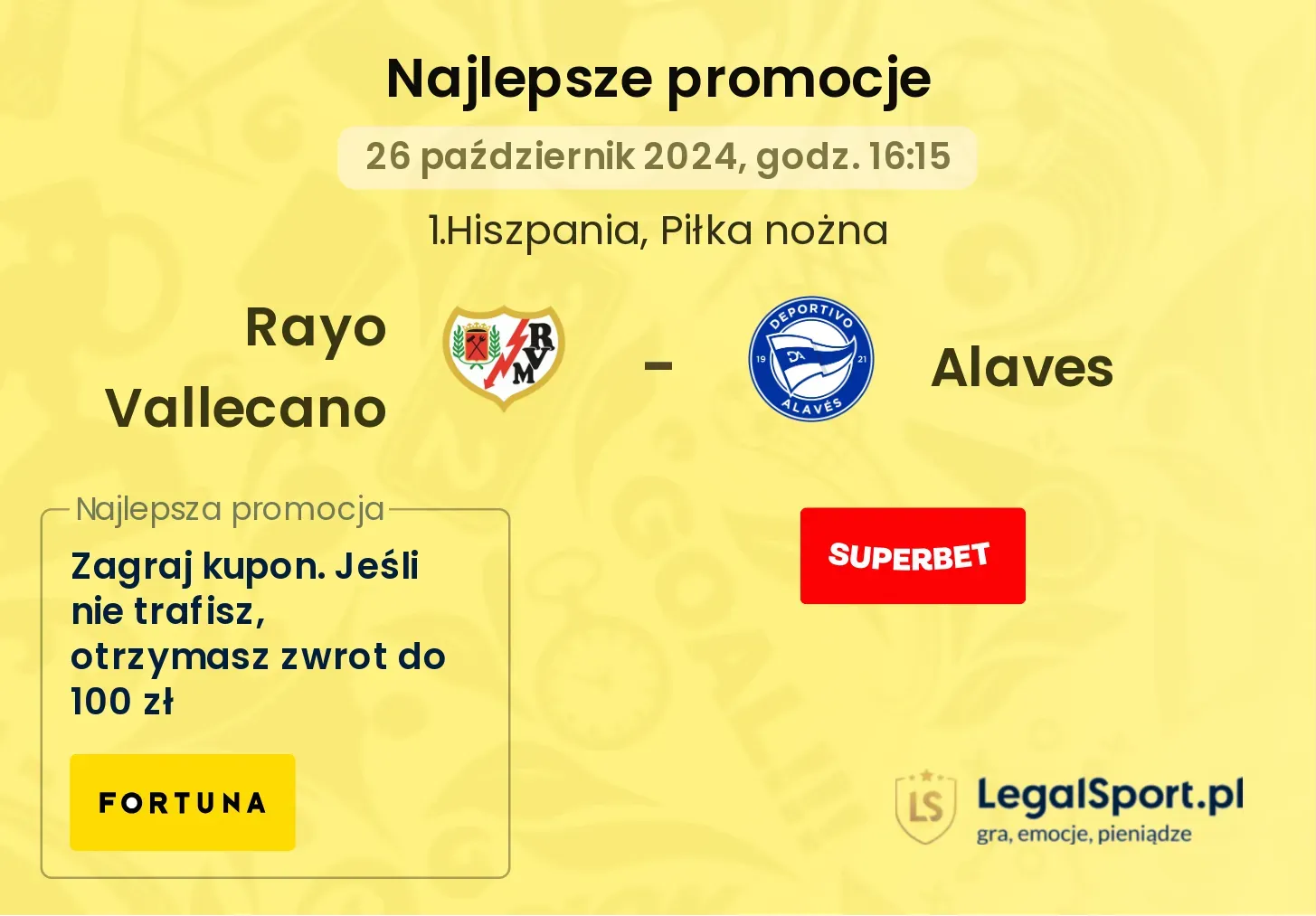 Rayo Vallecano - Alaves promocje bonusy na mecz