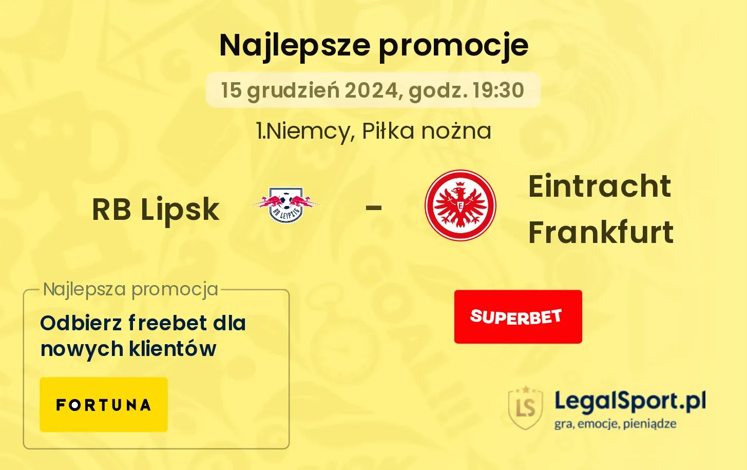 RB Lipsk - Eintracht Frankfurt promocje bonusy na mecz