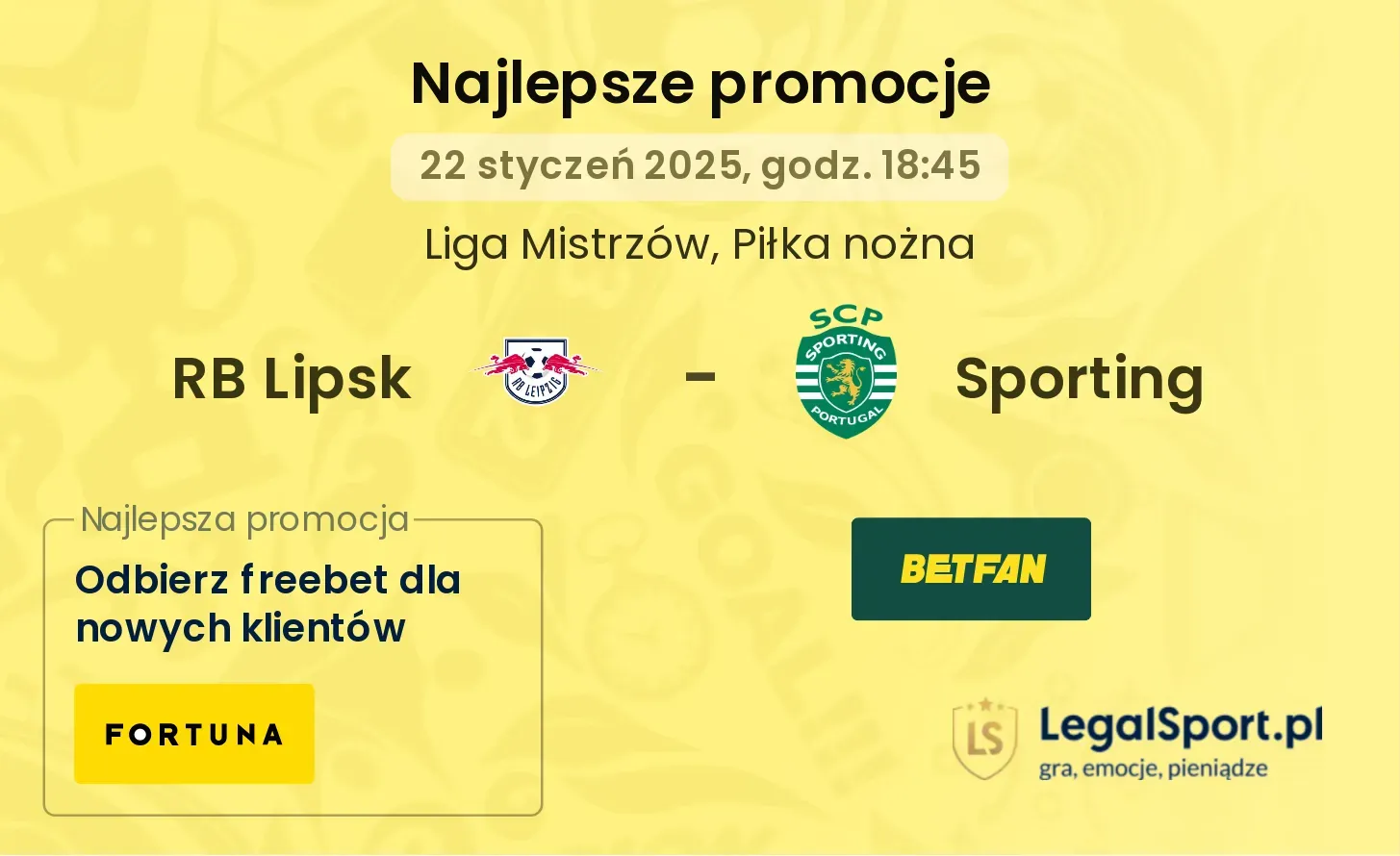 RB Lipsk - Sporting promocje bonusy na mecz