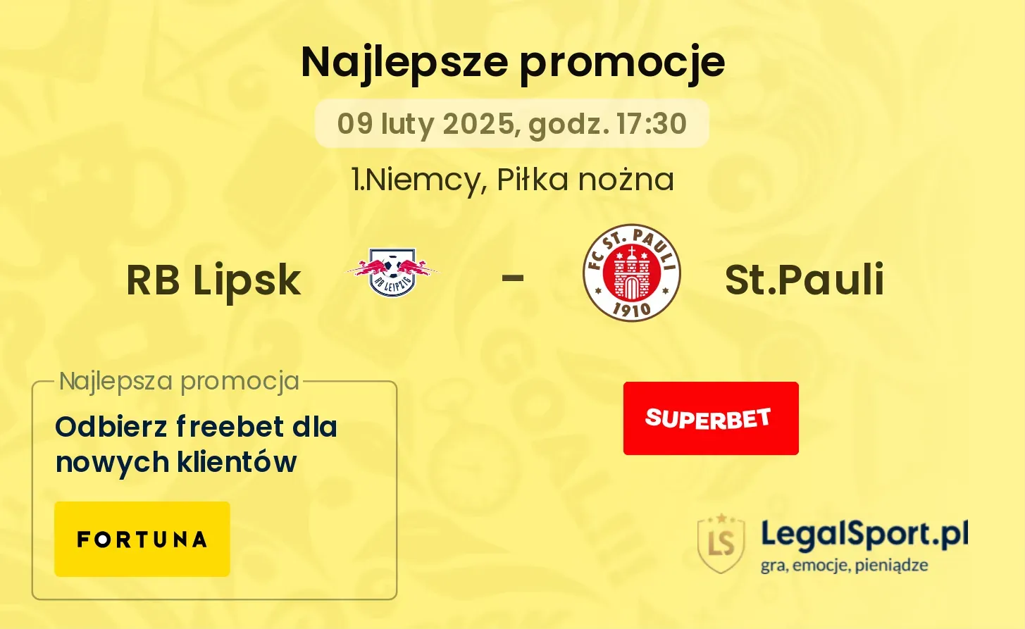 RB Lipsk - St.Pauli promocje u bukmacherów 29.10, 18:00