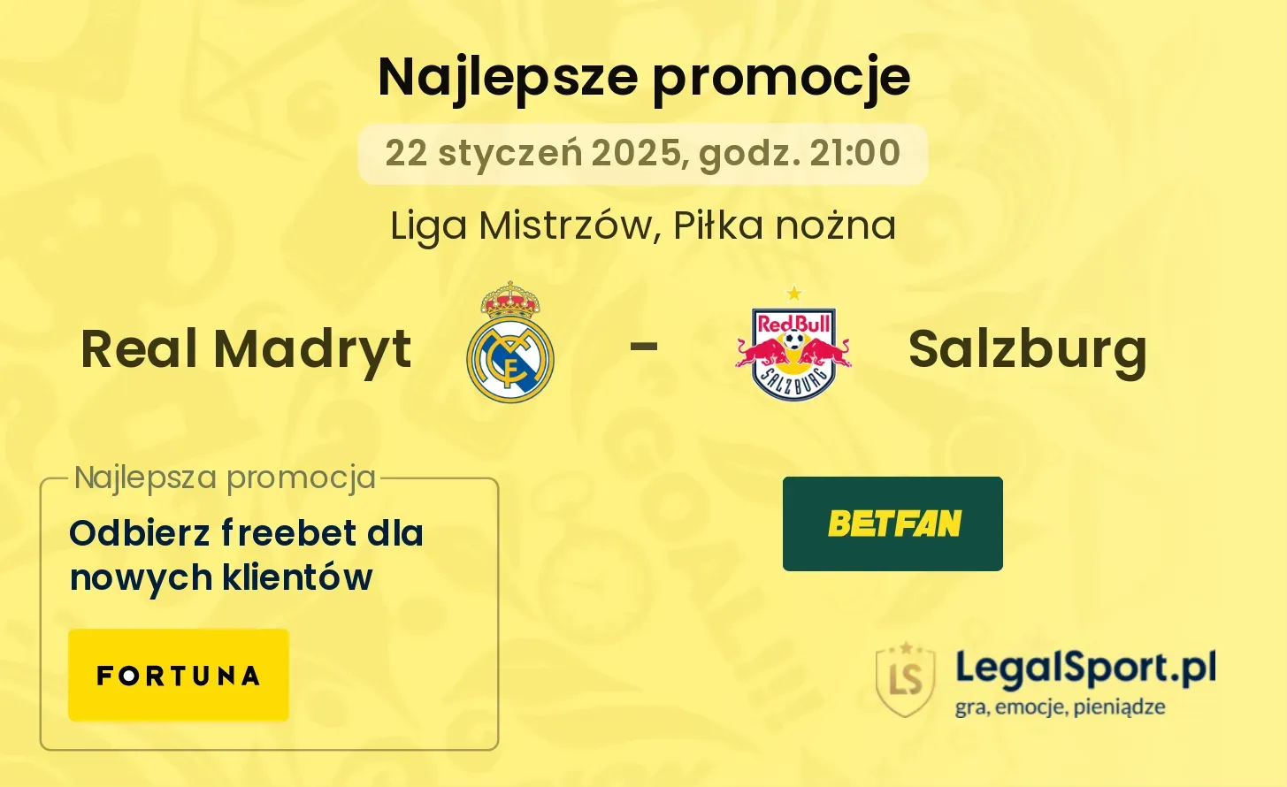 Real Madryt - Salzburg promocje bonusy na mecz