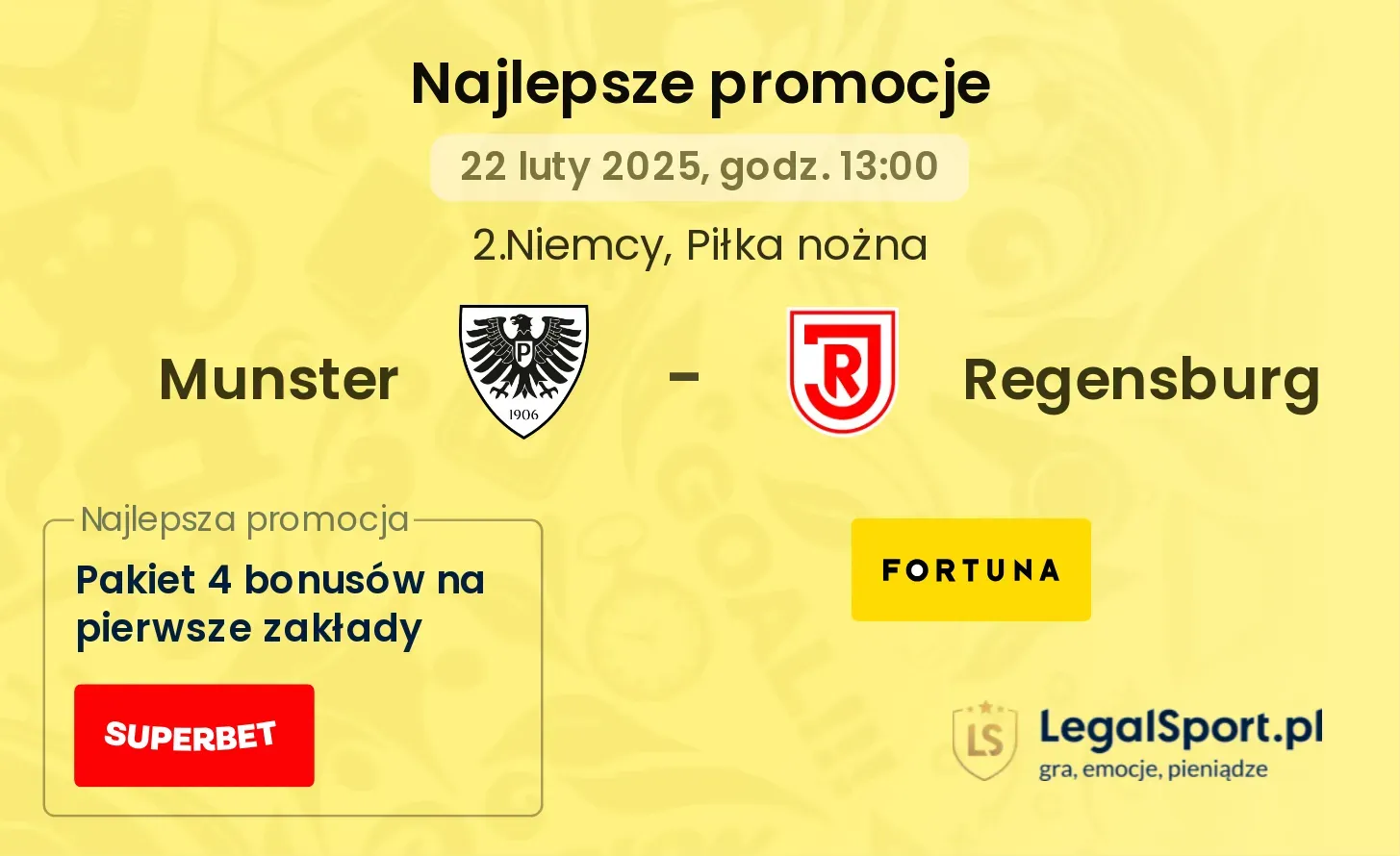 Regensburg - Munster promocje bukmacherskie 22.09, 13:30