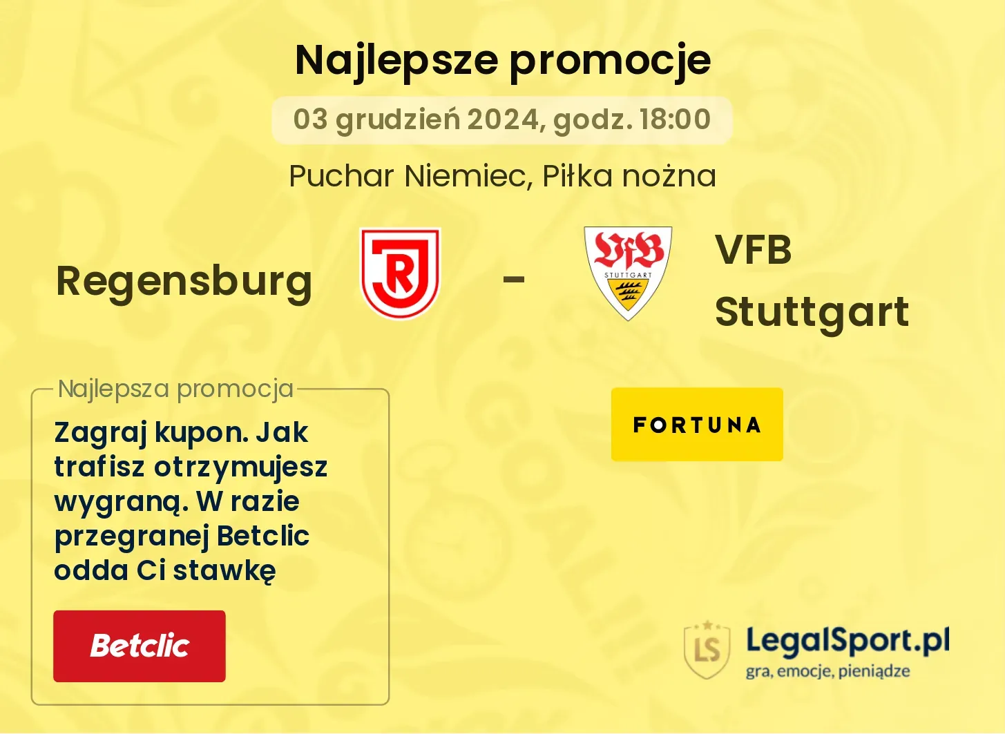 Regensburg - VFB Stuttgart promocje bonusy na mecz